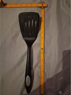 Cuisinart Black Nylon Plastic Slotted Spatula Flipper Turner 14"× 3.5"